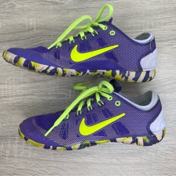 Nike Free Bionic Electro Purple Camo Sneakers Size 7 - Picture 5 of 8